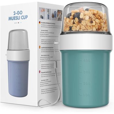 Müslibecher to Go Becher 560ml 310ml Auslaufsicher Joghurtbecher Unterwegs