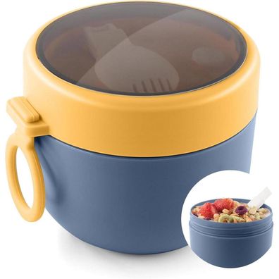 Huaersico Joghurtbecher to go Kinder Snackbox Müslibecher mit Klapplöffel