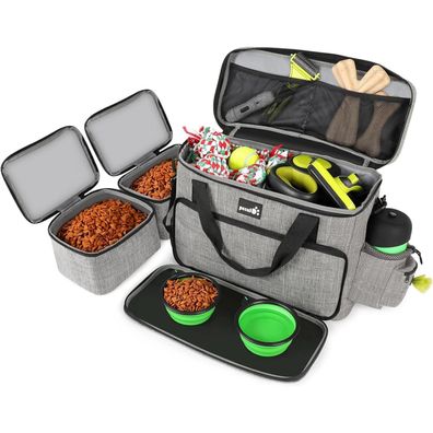 Pecute Hunde Reisetasche Große Hundetasche 2 Aufbewahrungstaschen 2 Hundenäpfe