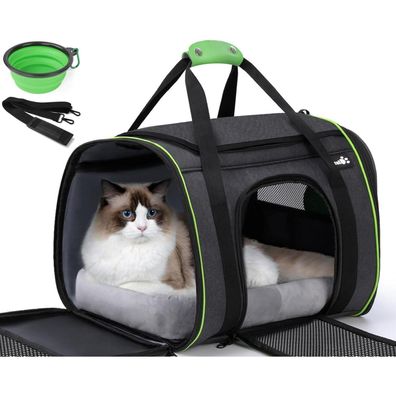 Pecute Transportbox Katze Katzen Faltbar Hundetragetasche Schultergurt XL