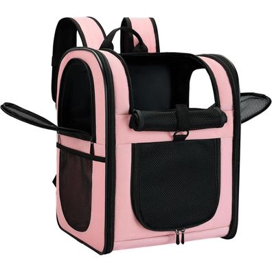 Haustier Rucksack Tragetasche faltbar, weich, Rosa, 2-12kg Hunde Katzen