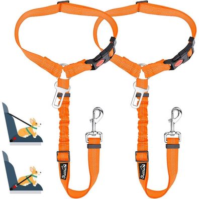 SlowTon Hundegurt Auto 2-in-1 Kopfstützen-Rückhalte Anschnallgurt Hund Auto
