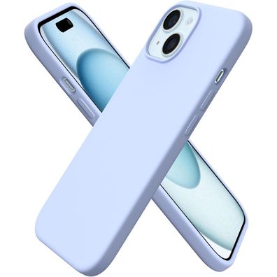 iPhone 15 Hülle Silikon 6,1 Zoll Flüssigsilikon Baby Blau