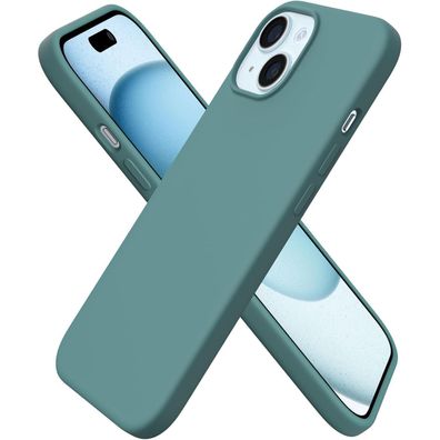 iPhone 15 Hülle Silikon 6,1 Zoll Flüssiges Silikon Schutzhülle Piniengrün