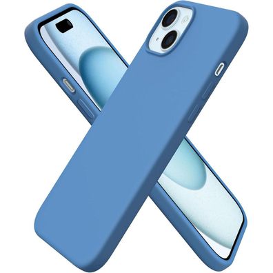 Ornarto iPhone 15 Plus Hülle Silikon 6,7 Zoll Flüssig Blau 2023