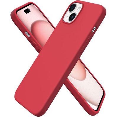 Ornarto iPhone 15 Plus Hülle Silikon 6,7 Zoll Flüssiges Silikon Rot