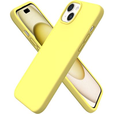 Ornarto iPhone 15 Plus Hülle Silikon 6,7 Zoll Ultra dünn flüssiges Silikon Gelb