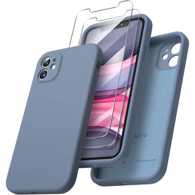 iPhone 11 Hülle Schutzfolie Flüssig Silikon Gel Case Eckige Kante Rundumschutz