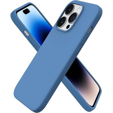 iPhone 14 Pro 6,1 Zoll Silikon Hülle Flüssig Schutz Steingrau