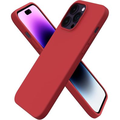 iPhone 14 Pro Max Hülle 6,7 Zoll 2022 Rot Silikon Case Ultra Dünn Vollschutz