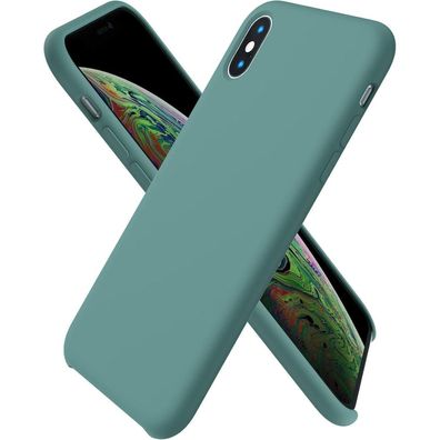 Ornarto iPhone XS/X Silikon Case Ultra Dünne Flüssig Silikon Hülle Schwarz