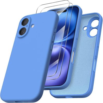 Ornarto iPhone 16 Hülle Kameraschutz 2 Schutzfolien Silikon Handyhülle 6.1 Zoll