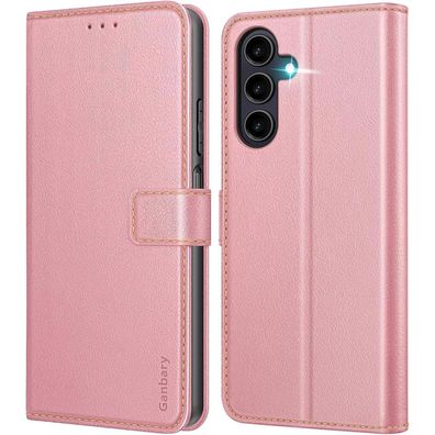 Ganbary Hülle für Galaxy A25 5G, Rosa in Lederoptik
