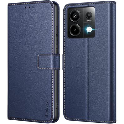 Ganbary Klapphülle für Redmi Note 13 Pro 5G, Blau in Lederoptik