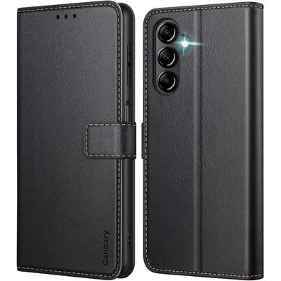 Samsung Galaxy A14 4G 5G Hülle Schwarz Leder Klapphülle Card Slot Standfunktion