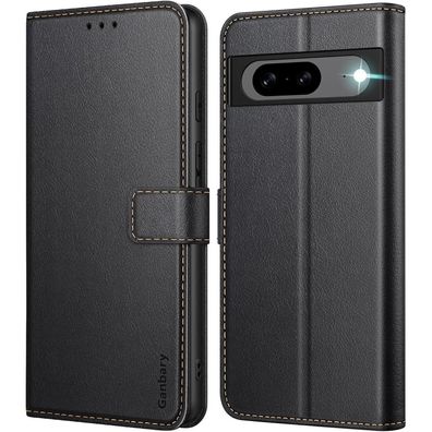 Premium Leder Handyhülle für Google Pixel 8a Schwarz