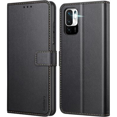 Leder Handyhülle Xiaomi Redmi Note 10 5G Poco M3 Pro 5G Schwarz
