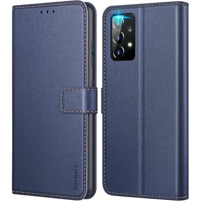 Samsung Galaxy A52 A52s 5G Hülle Leder Flipcase Blau Standfunktion