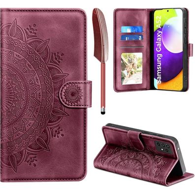 Samsung Galaxy A52S 5G/A52 Lederhülle Flipcase Wallet Weinrot