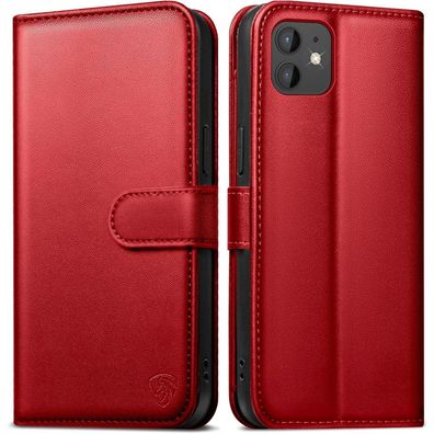 EASDNB iPhone 12/12 Pro Klapphülle Rot