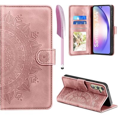 Lederhülle Samsung Galaxy A54 5G Flip Wallet PU Case Rosa