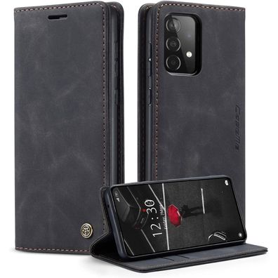 CaseMe Samsung Galaxy A52S 5G/ A52 4G/5G Hülle Schwarz Magnet Standfunktion
