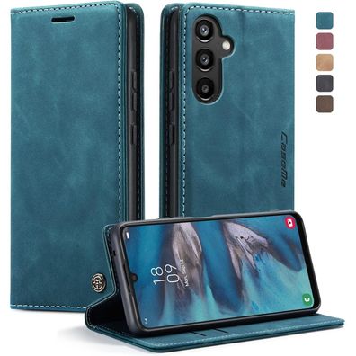 KZB Samsung Galaxy A34 5G Handyhülle Leder Flip Case Blaugrün