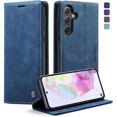 KZB Samsung Galaxy A35 5G Handyhülle Leder Blau Magnet Standfunktion