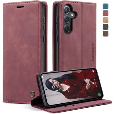 KZB Samsung Galaxy A35 5G Handyhülle Leder Flip Case Weinrot