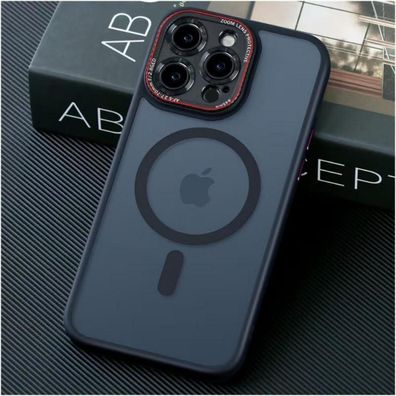 Schwarze Handyhülle für iPhone 16 Pro Magsafe Militärschutz