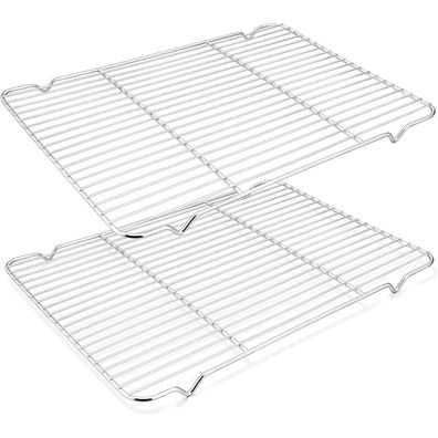 HaWare Abkühlgitter Edelstahl Groß Kuchengitter Backgitter 2er Set 42x29,2x2cm