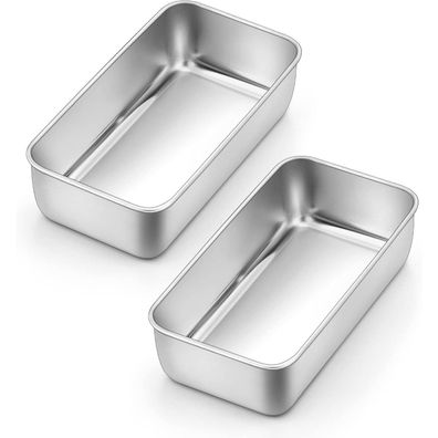 Edelstahl Brotbackform 2er Set für Saftige Fluffige Brot/Kuchen 23,5 x 12,6 x 6