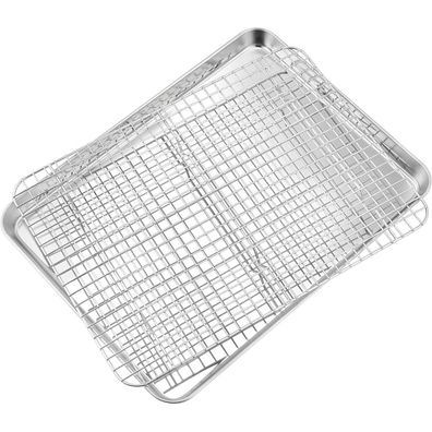 HaWare Backblech Abkühlgitter Edelstahl 40,5x30,5x2,5cm Kuchenblech Kuchengitter
