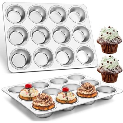 Edelstahl Muffinform 2er Set Backform Cupcake Form Stainless Steel Hware
