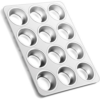 Edelstahl Muffinform Backblech für 12 Muffins 35x27cm Backform Cupcakes Brownies