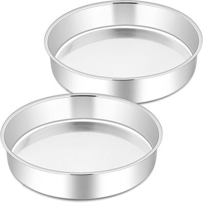 Joyfair 2er Set Edelstahl Kuchenform Rund 21cm Spülmaschinenfest