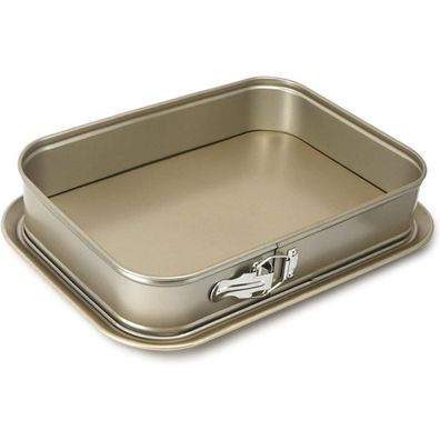 Rechteckige Antihaft Springform Backdose 39x28cm Gold