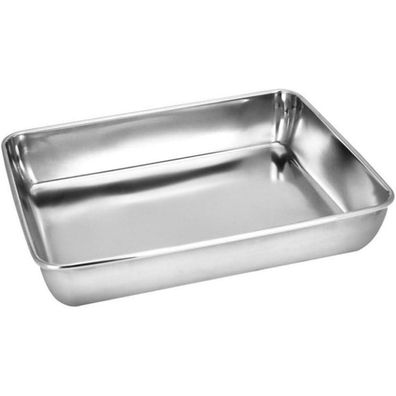 Edelstahl Backblech Pfanne Blech Kuchenform 2 Größe 11.22x14.25x2.36 silber