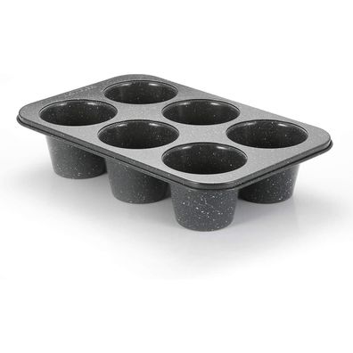 Monfish Jumbo Muffinform 6 Tassen Karbonstahl Antihaft Backform große Muffins