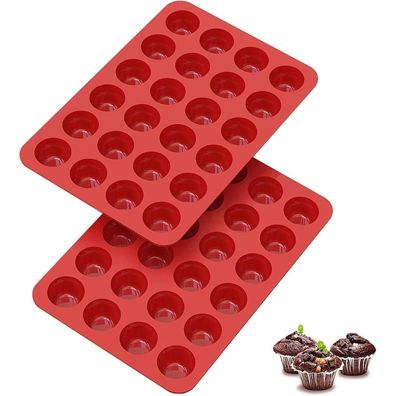 Silikon Muffinform - 2er Set, 24er Cupcake Backform Antihaft