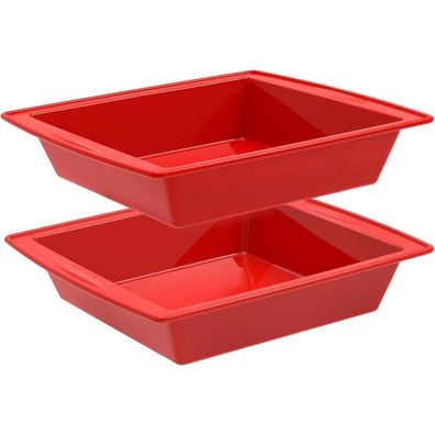 SILIVO Brownie Backform 20 cm 2er Set Silikon Kuchenform Antihaft