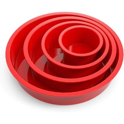 SILIVO 4er Set Silikon Backform Rund Antihaft Kuchenform Schichtkuchen