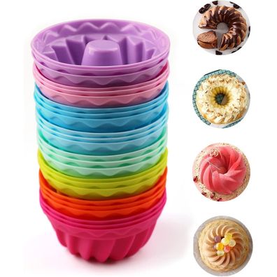 Mlying Mini Gugelhupfform Silikon 24er Set Ø 6,5cm (8
