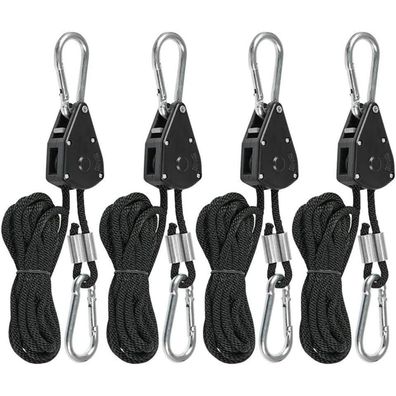Seilratsche Haken 4 Stück 150lb Heavy Duty Rope Ratsche Einstellbarer Grow Lampe
