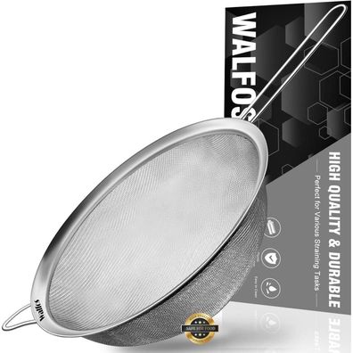 Walfos Feinmaschensiebe Edelstahl mit verstärktem Rahmen 24 cm