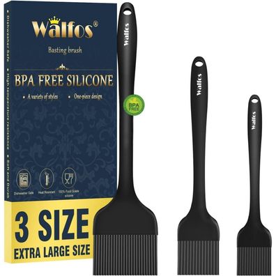 Walfos Silikon-Backpinsel 3er-Set hitzebeständig zum Kochen BBQ Grillen