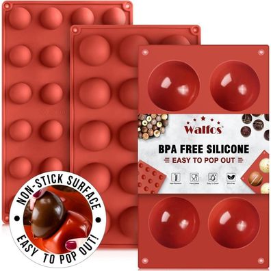 Walfos Hemisphere Silikonformen Schokoladenformen 3er Pack Backform Dôme Mousse