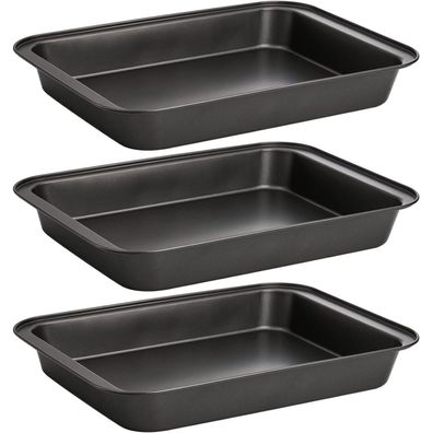 Lyellfe Rechteckige Backform Antihaft 3er-Pack 33x22,9cm Brot Brownie