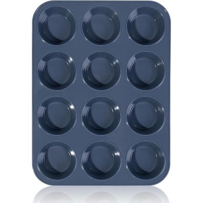 Große Silikon Muffinform 12 Muffins Antihaft Backblech Cupcakes Brownies Kuchen