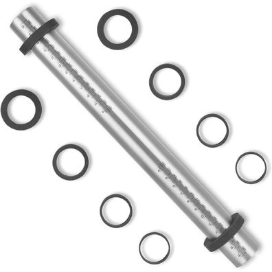 Edelstahl Nudelholz Antihaft Teigroller 40cm mit abnehmbaren Ringen